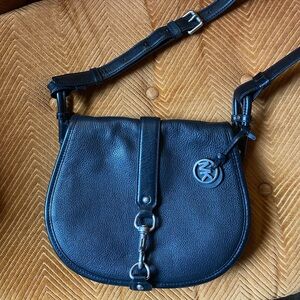 Michael Kors Black Leather Crossbody Bag Saddlebag